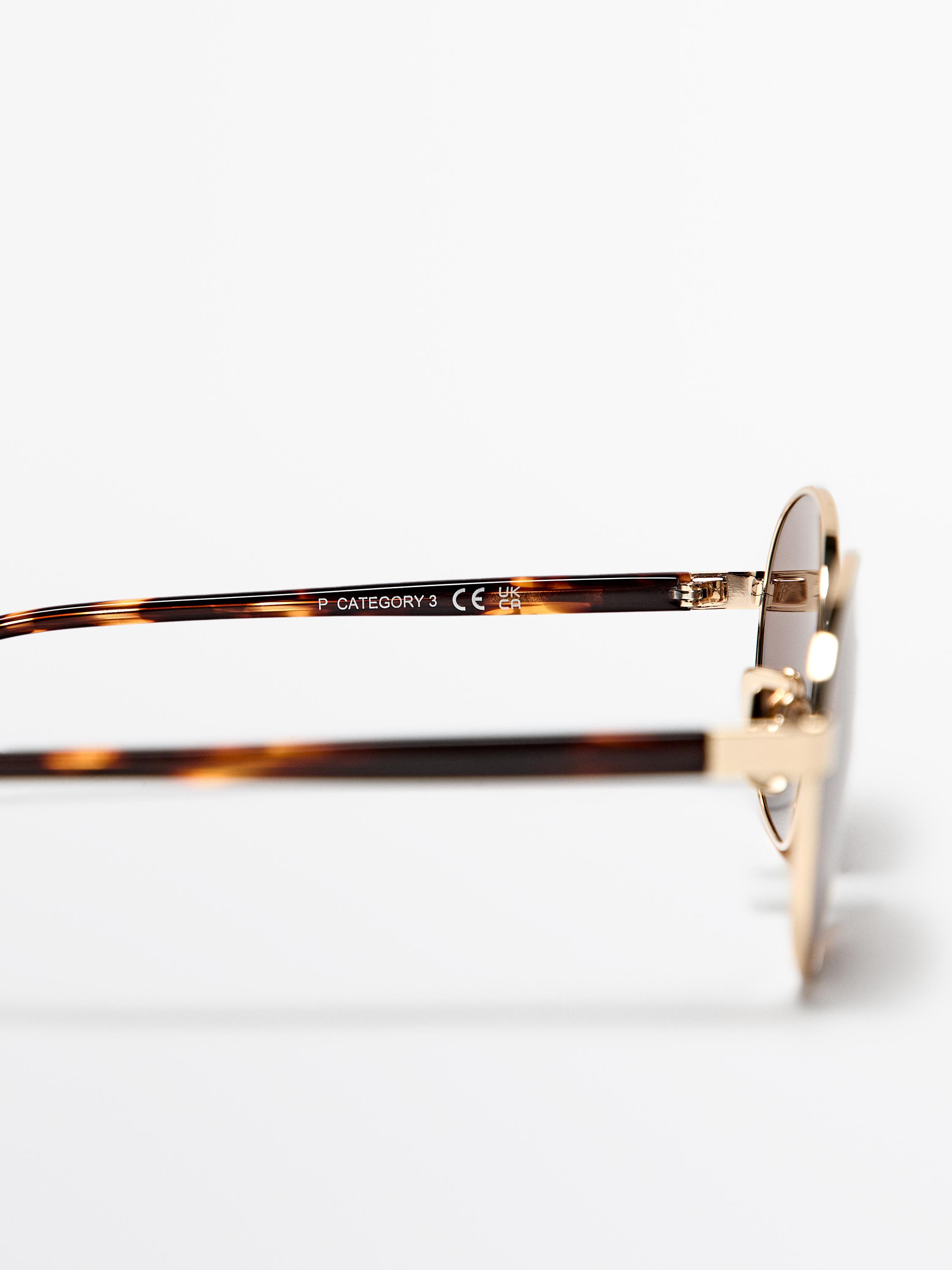 Round metal sunglasses - tortoiseshell effect